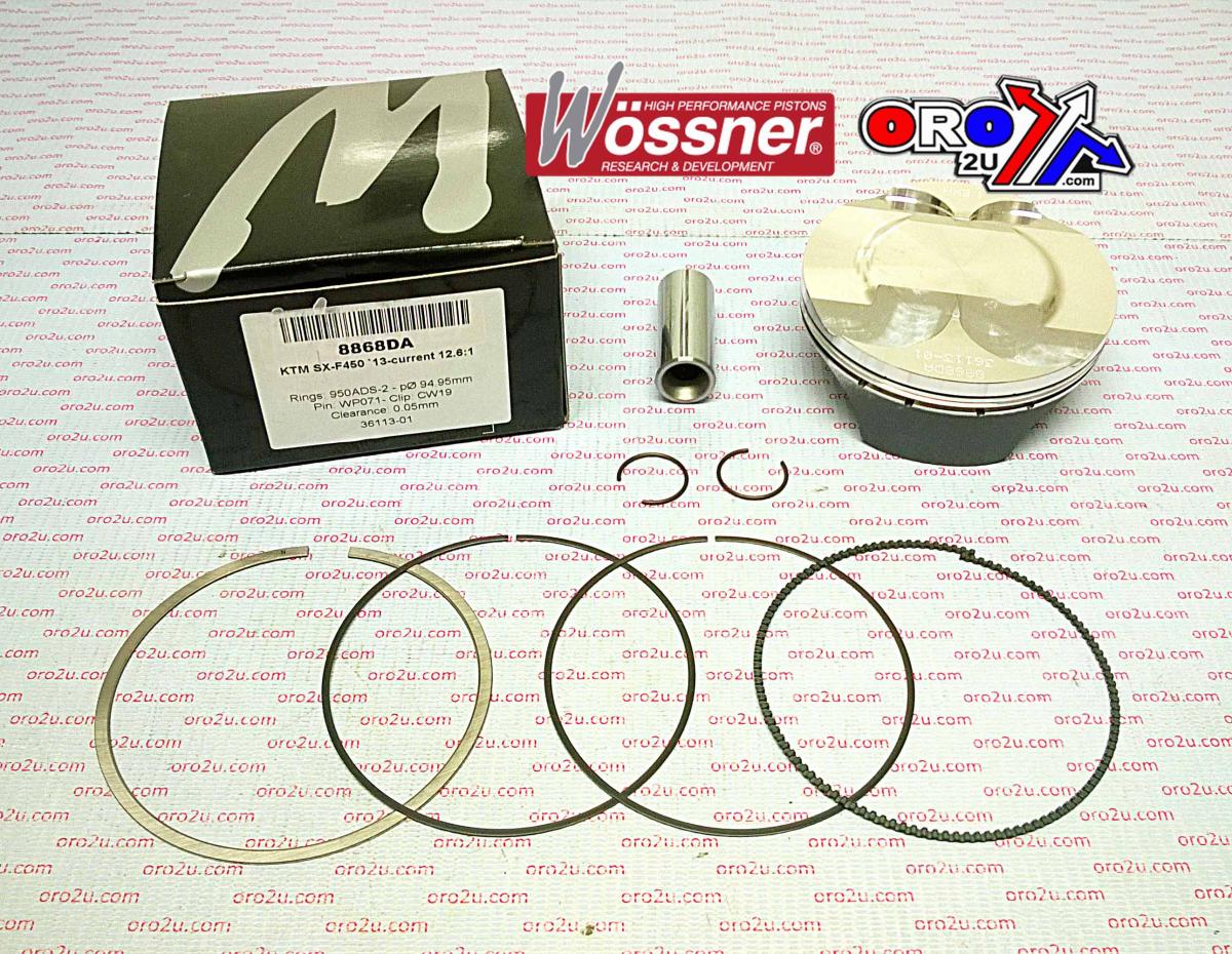 PISTON KIT 13-18 SXF450 95mm, HIGH COMPRESSION, WOSSNER 8873DB KTM image 1