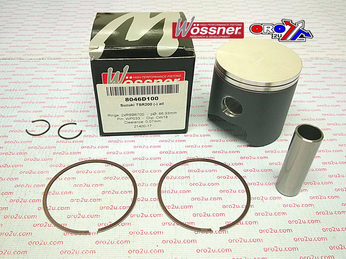 PISTON KIT TS200R ALL 67mm, WOSSNER 8046D100 SUZUKI image 1