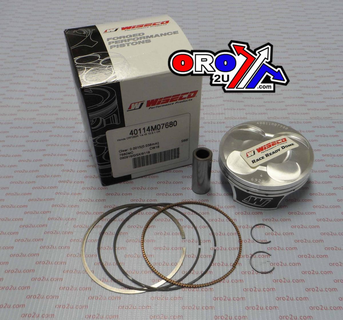PISTON KIT 14-15 CRF250 13.5, WISECO 40114M07680 ARMOR GLIDE, BORE SIZE 76.80mm thumbnail 3