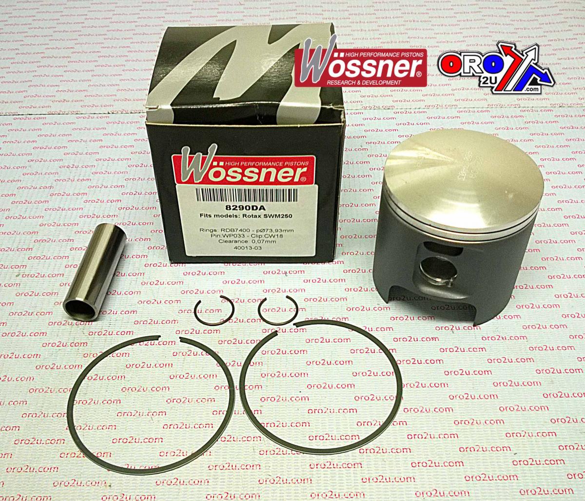 PISTON KIT ROTAX SWM250 74.00, WOSSNER 8290DA image 1