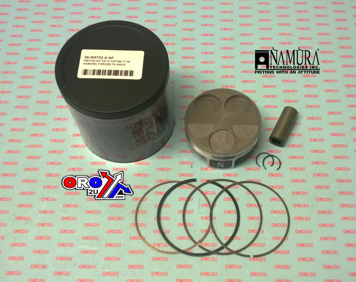 PISTON KIT 77.00mm 2005-2013 YAMAHA YZF250 NAMURA FORGED FX-40033-C image 1