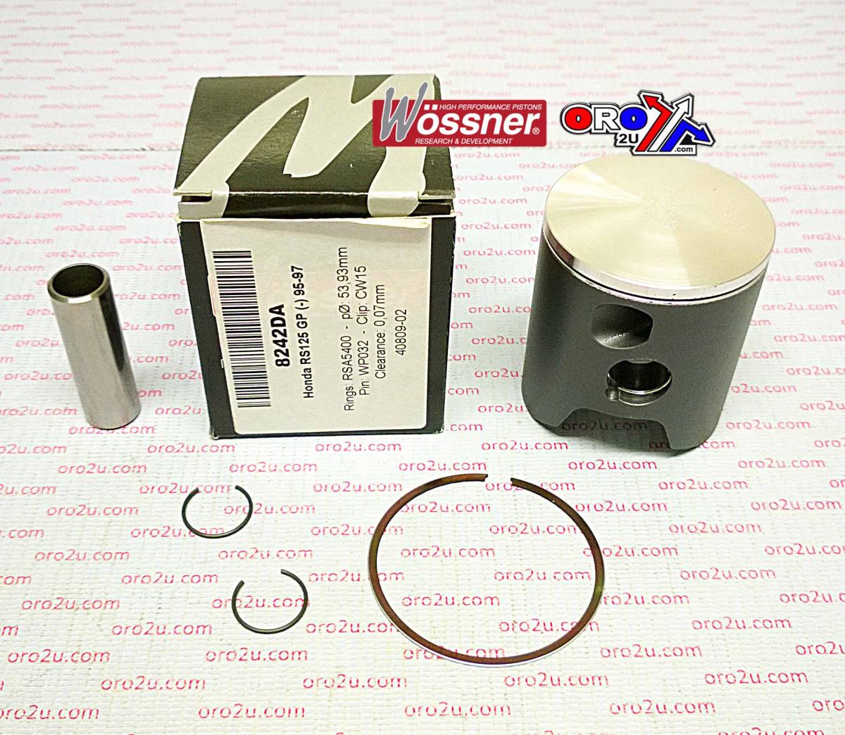 PISTON KIT 95-97 RS125 GP 54.0, FORGED WOSSNER 8242DB image 1