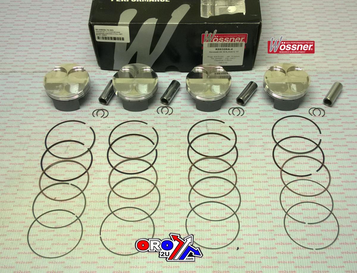 PISTON KIT 11-14 ZX10R KAW, WOSSNER K8832DA-4 FULL SET, KAWASAKI ROAD image 1