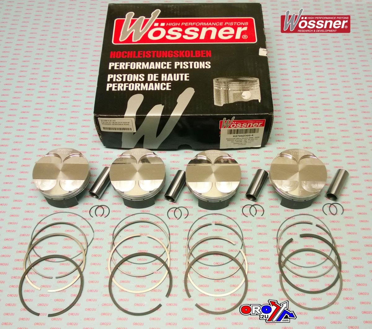PISTON KIT 06-09 ZX14 KAW 87, WOSSNER K8785D300-4 ROAD, KAWASAKI image 1