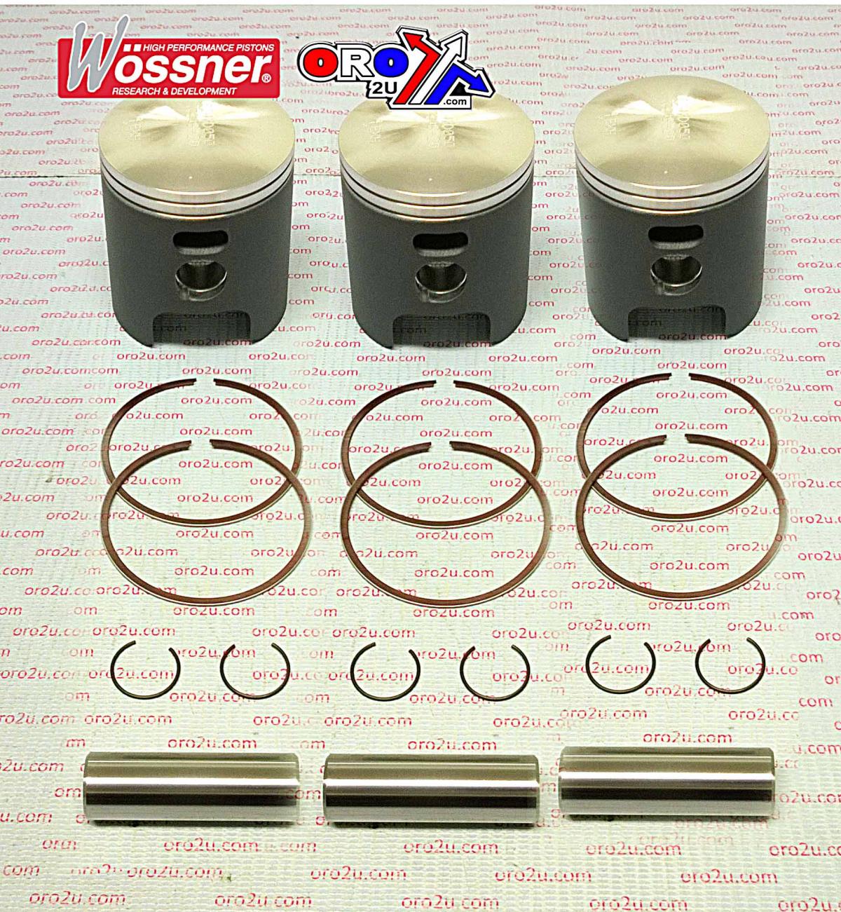 PISTON KIT SET/3 KAW. 500 KH, WOSSNER K8247D100-3 61.00mm image 1