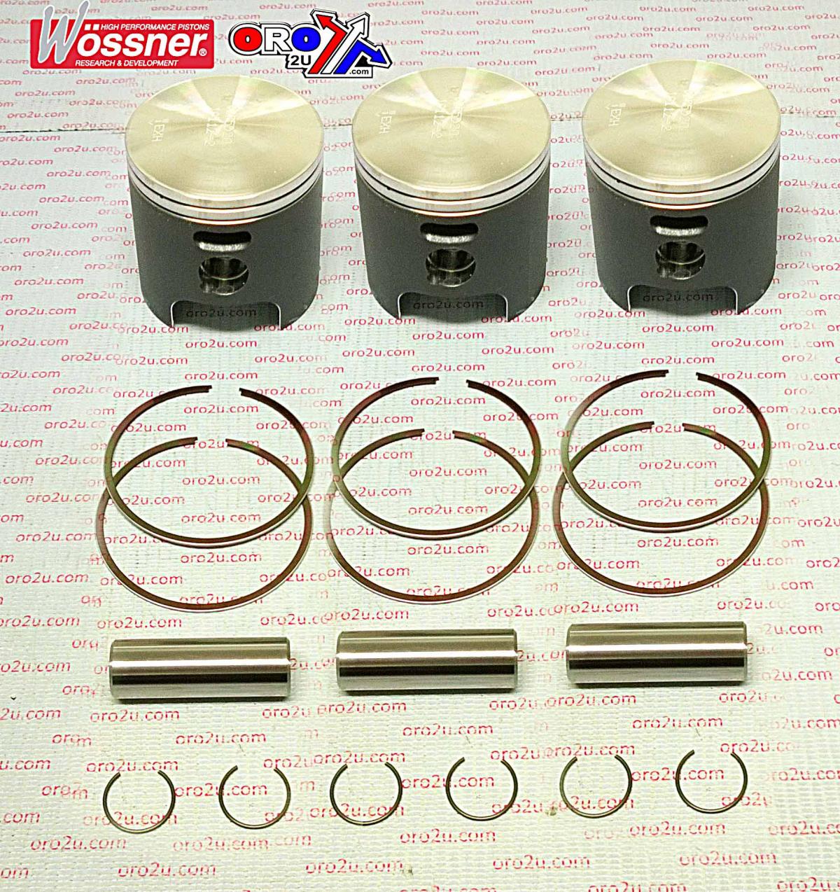 PISTON KIT SET/3 KAW. 400 S3, WOSSNER K8275D050-3 57.50mm image 1