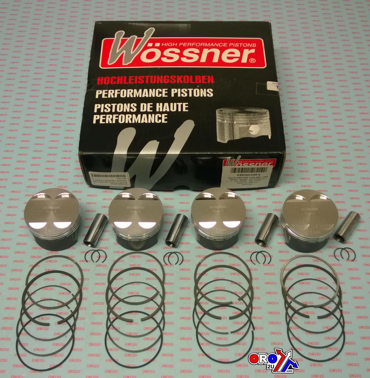 PISTON KIT 74.00 OVERSIZE 2.00mm SET/4 SUZUKI GSX1100 WOSSNER K8838D200-4 image 1