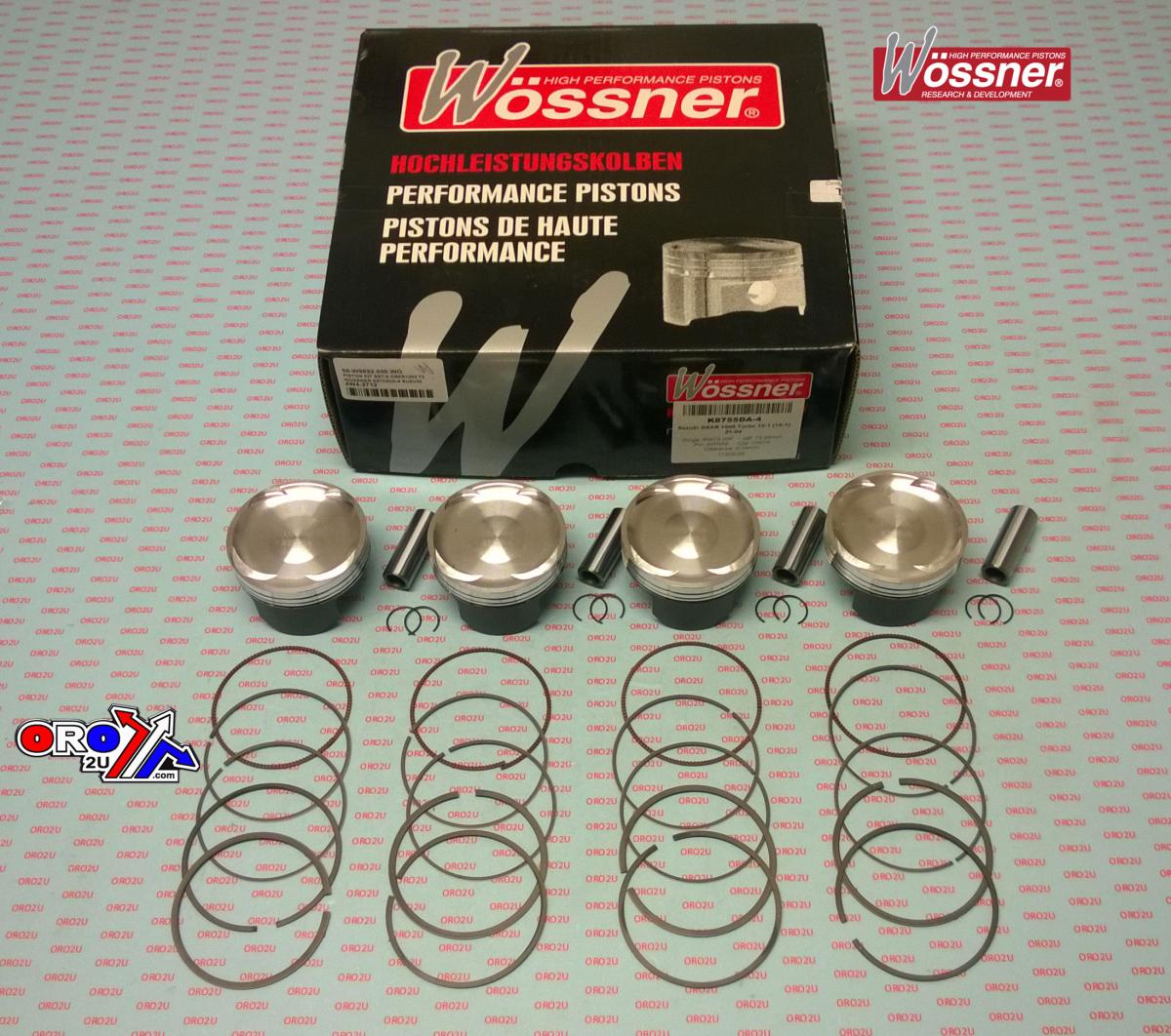 PISTON KIT SET/4 GSXR1000 75, WOSSNER K8755D200-4 SUZUKI, TURBO 2001-2004 image 1
