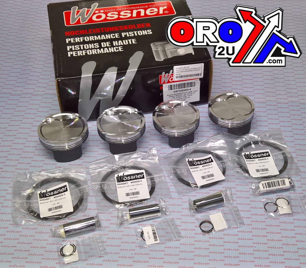 PISTON KIT SET/4 HAYABUSA 85, WOSSNER K8733D400-4 SUZUKI, 2008-2016 DISPL. 1474cc image 1