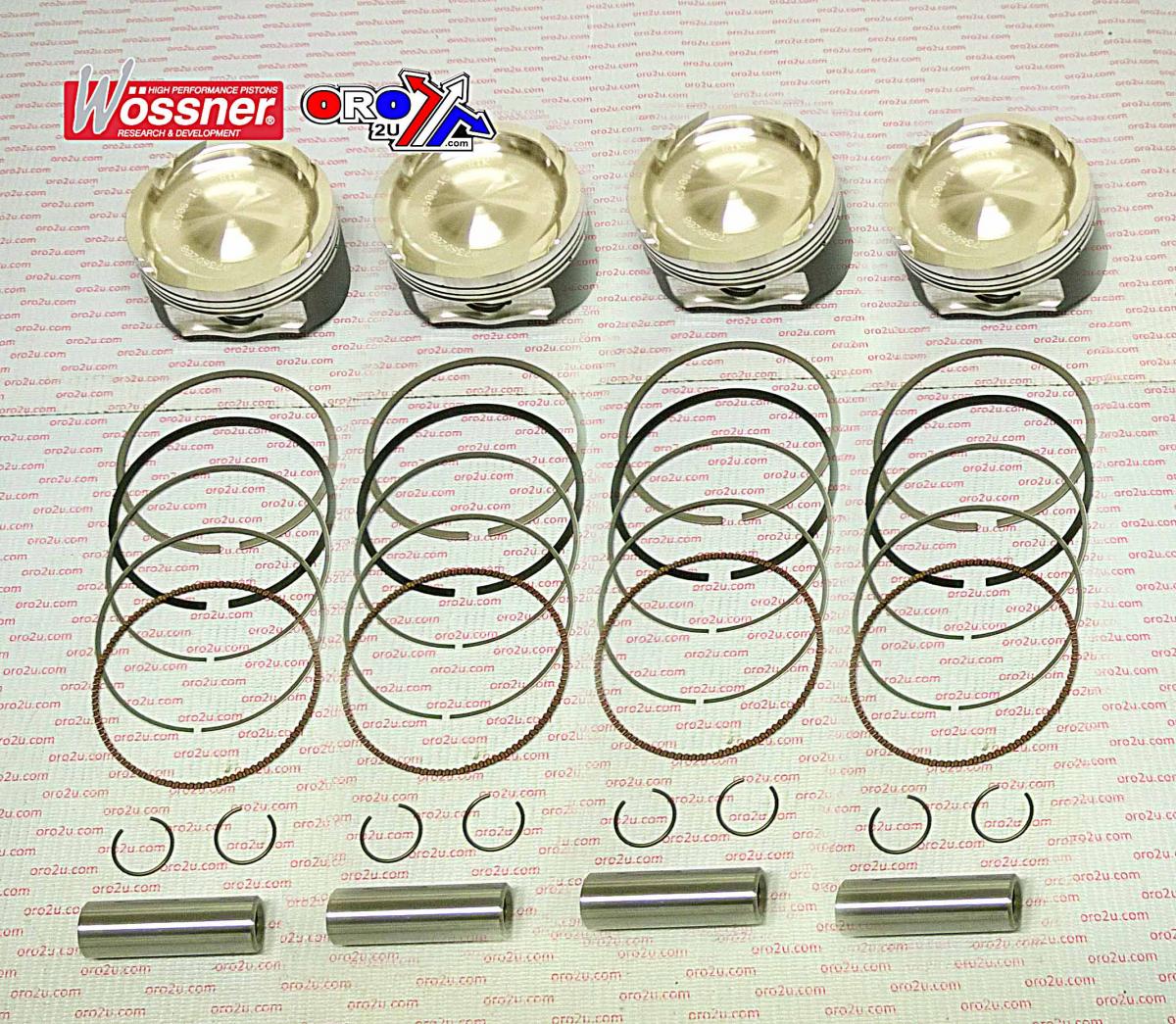 PISTON KIT 83mm SET/4 2008-ON SUZUKI HAYABUSA TURBO WOSSNER K8736D200-4 image 1
