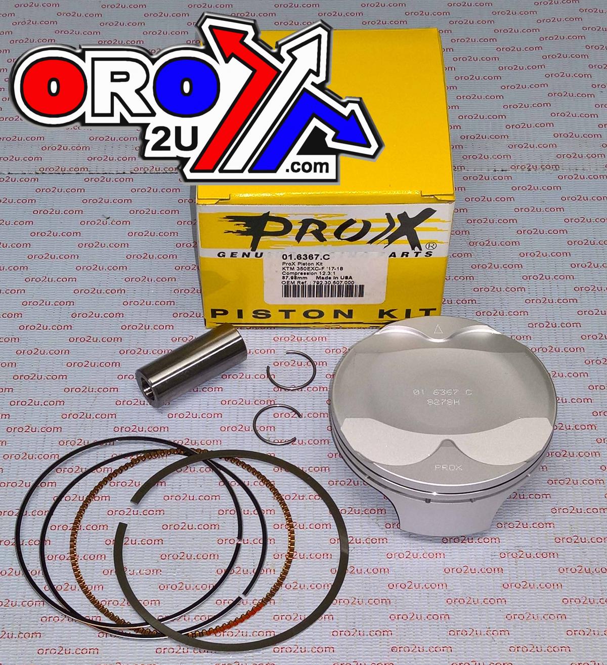 PISTON KIT KTM 350 EXC-F 17-19, PROX 01.6367.A HI COMP 12.3:1 thumbnail 2