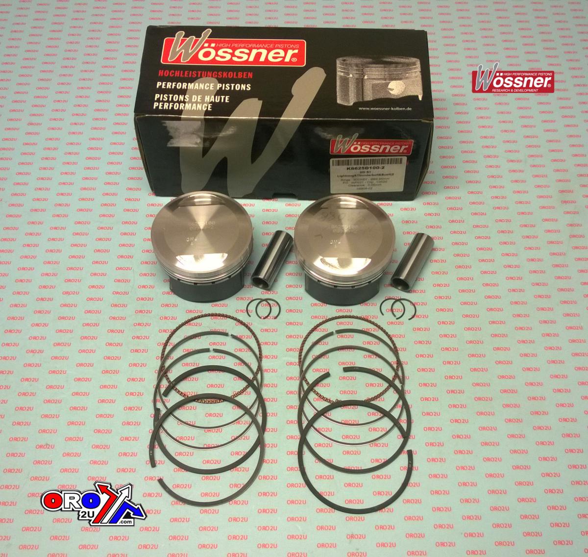 PISTON KIT Harley S1 LIGHTNING, WOSSNER K8625DA-2 89.00mm, Harley Davidson S1 White Light image 1