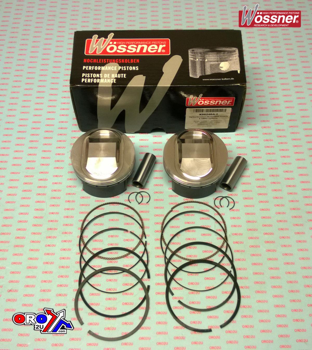 PISTON KIT Harley Davidson 88, WOSSNER K8634DA-2 101.60mm, Bore (99-06) - 1650cc 10:1 image 1