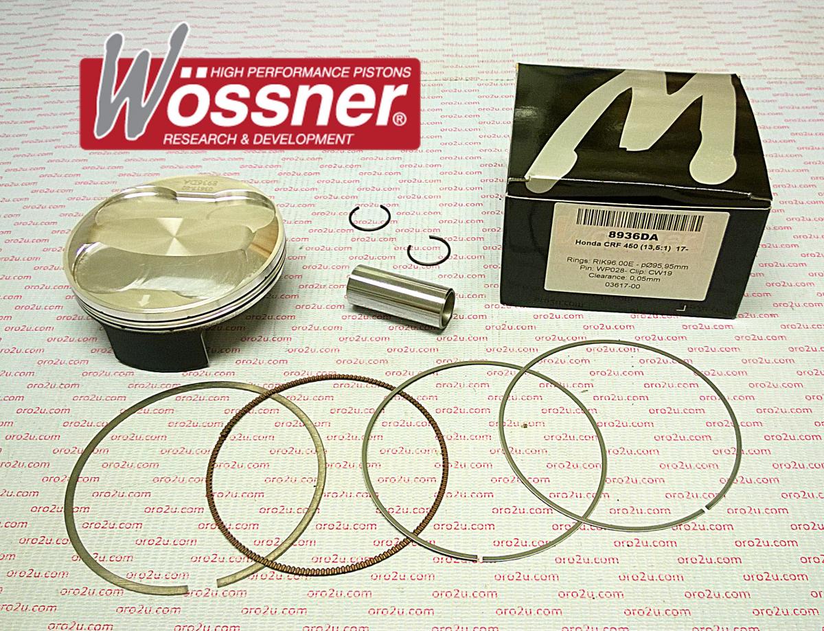 PISTON KIT CRF450 2017-23 96mm A, WOSSNER 8936DA 13.5:1 Comp 13110-MKE-A00 image 1