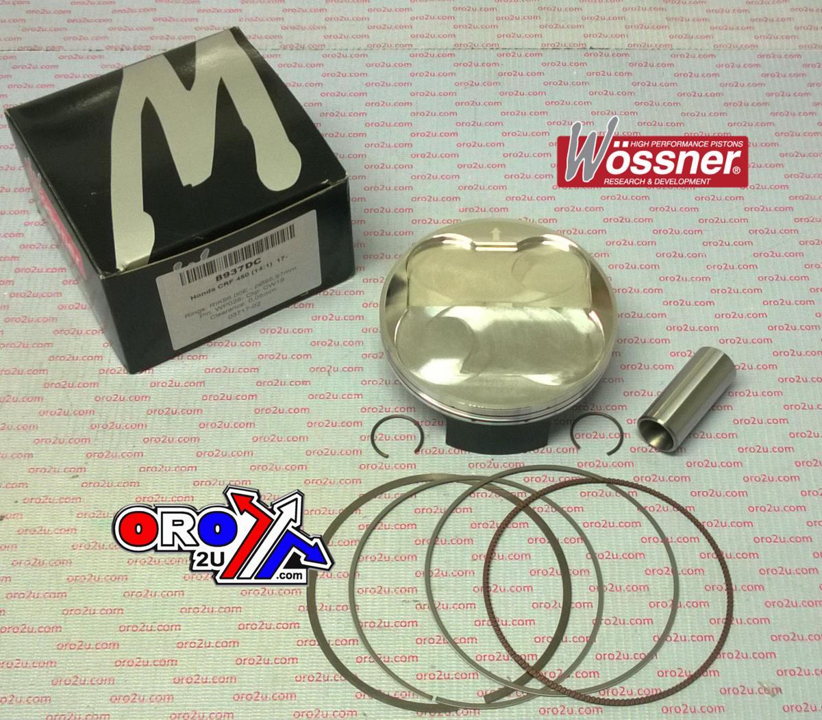 PISTON KIT CRF450 2017 96mm B, WOSSNER 8937DB 14:1 Comp, HI-COMP image 1