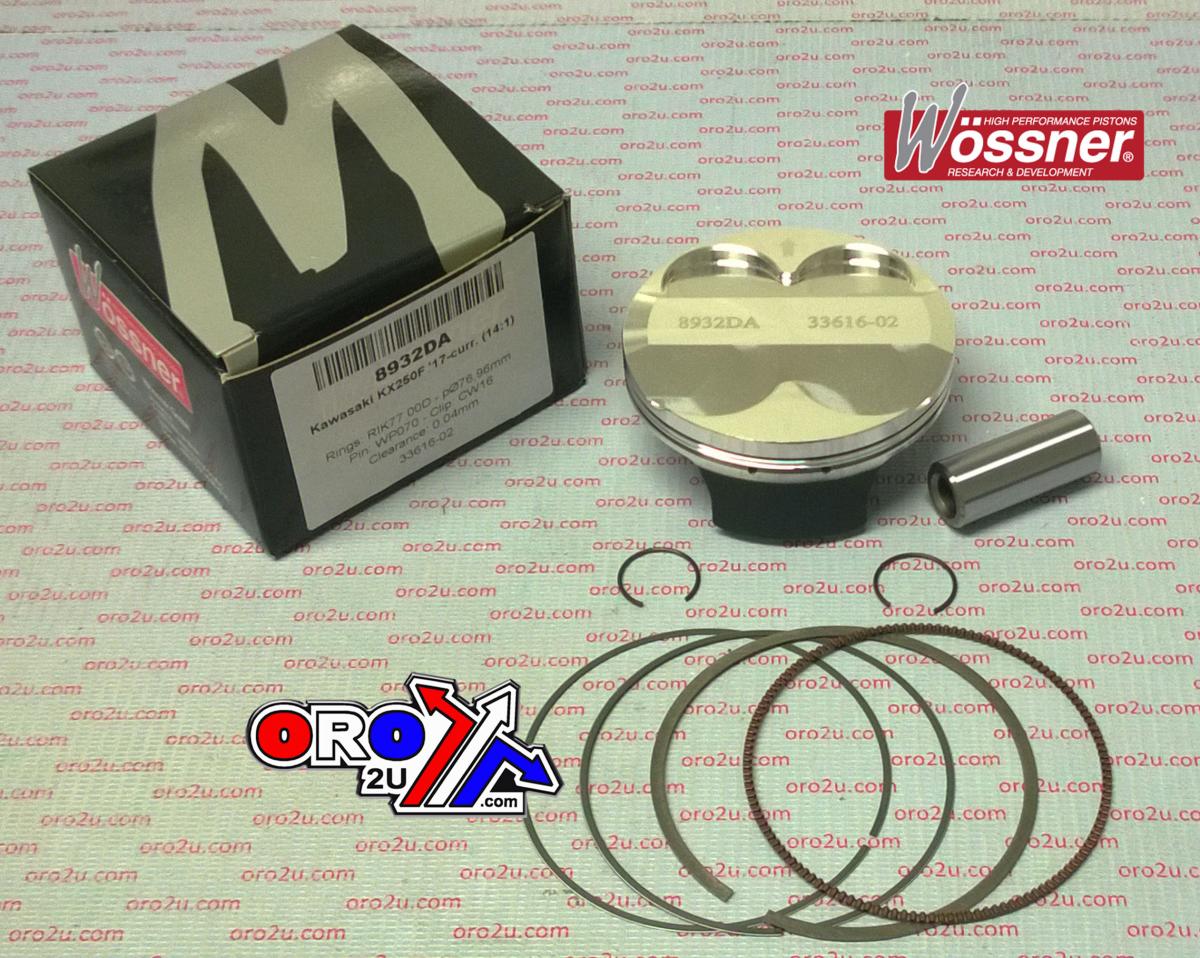 PISTON KIT KXF250 2017 77mm A, WOSSNER 8932DA COMP 14:1 13001-0793 image 1
