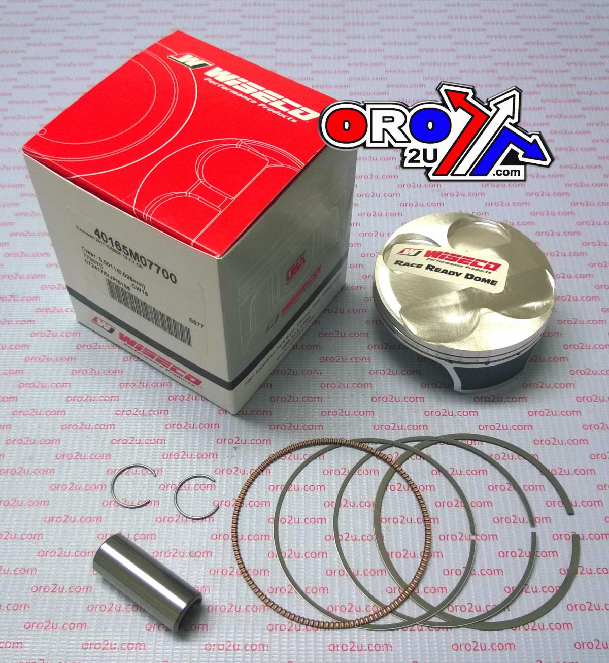 PISTON KIT KX250F 2017-18 13.7, WISECO 40165M07700B 77mm, ArmorGlide thumbnail 2