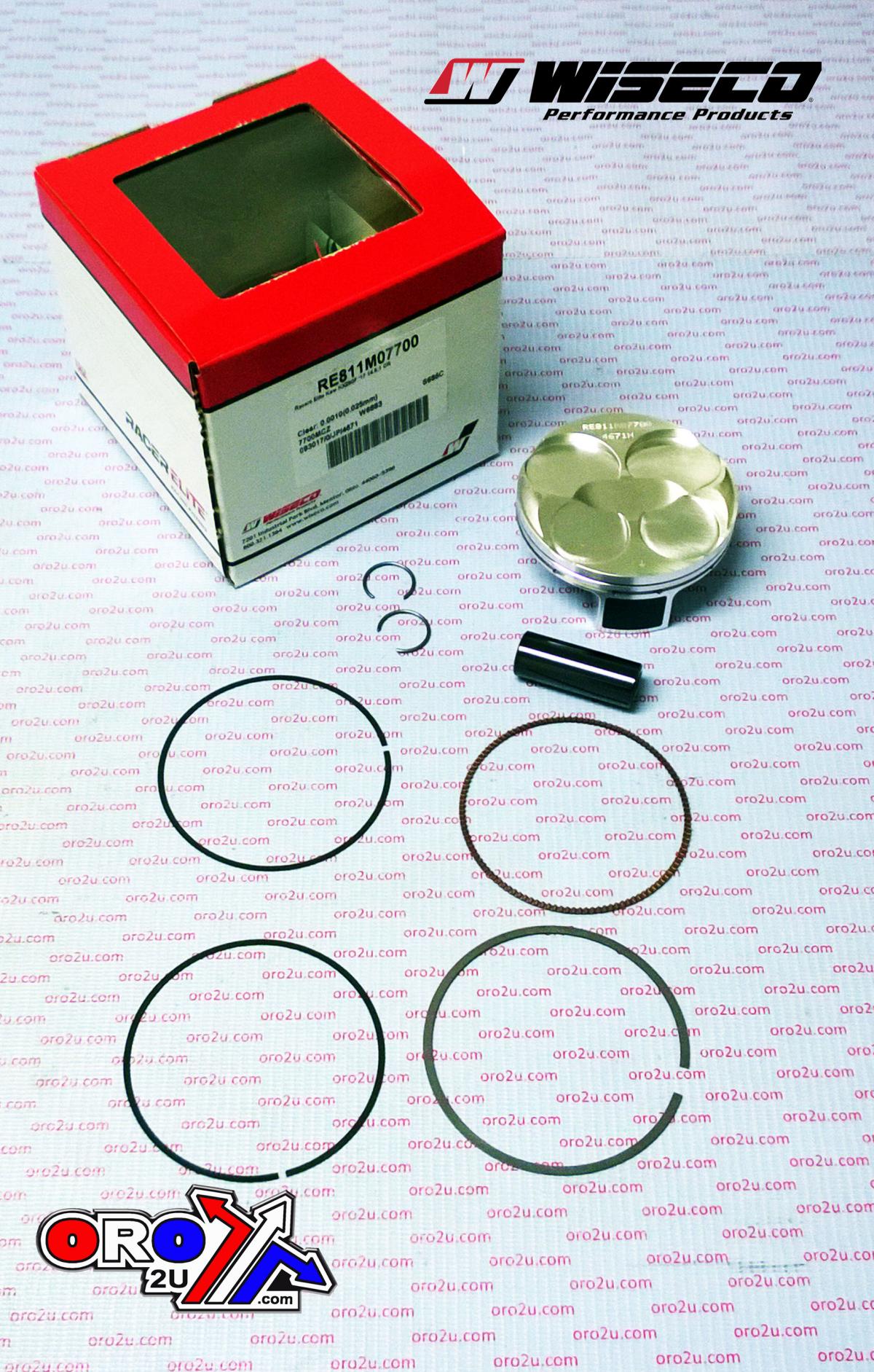 PISTON KIT KX250F 2017-18 14.5:1, WISECO RE811M07700 77mm, RACERS ELITE Asymmetric Skirt thumbnail 2