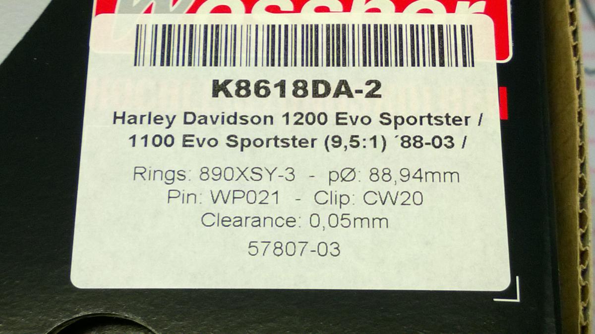 PISTON KIT HARLEY 3.501 SET/2, WOSSNER K8618DA-2 DAVIDSON, ROAD thumbnail 5