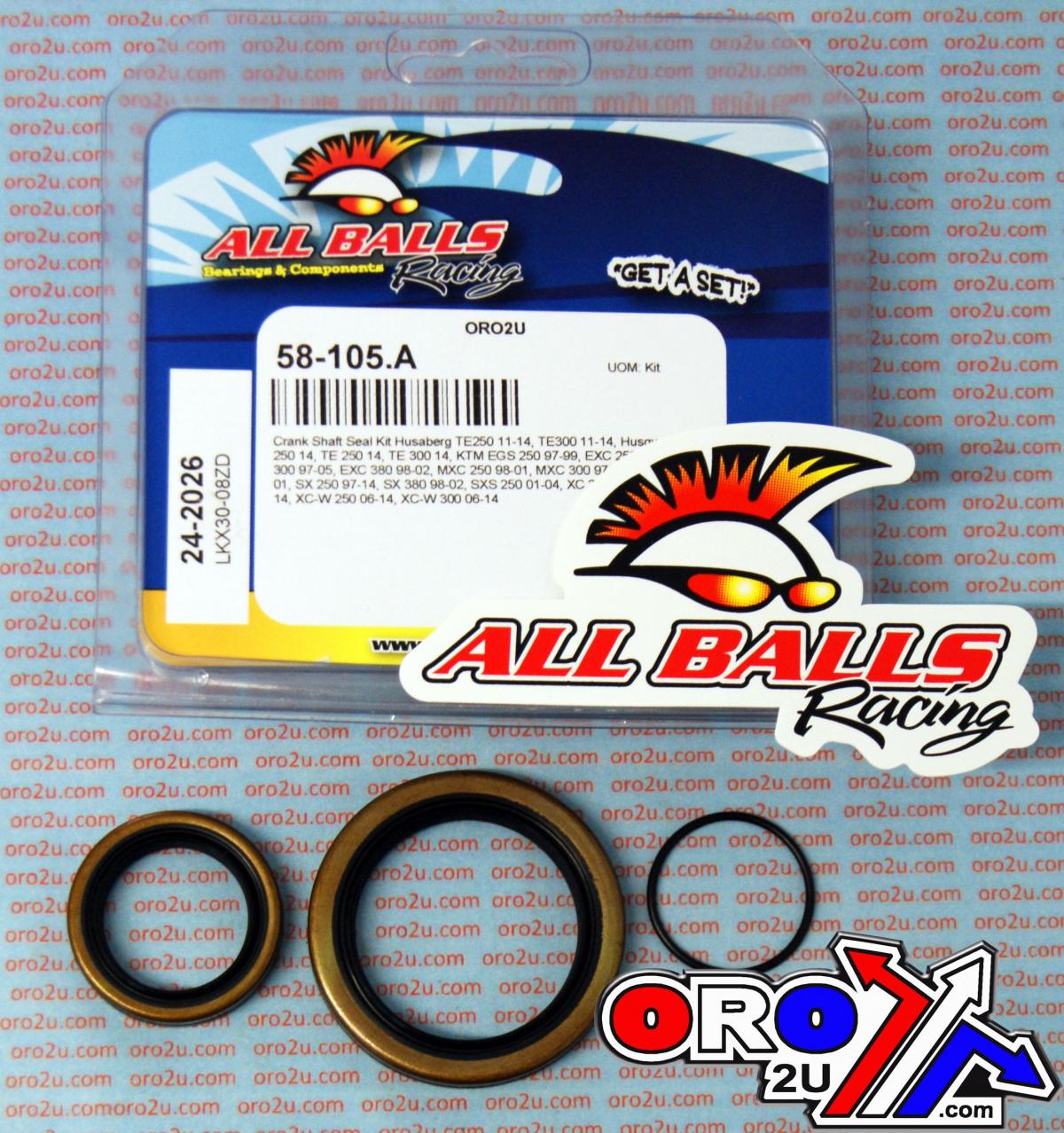 CRANKSHAFT SEAL KIT 97-22 GASGAS/HUSABERG/HUSKY/KTM, ALLBALLS 24-2026 DIRT thumbnail 3