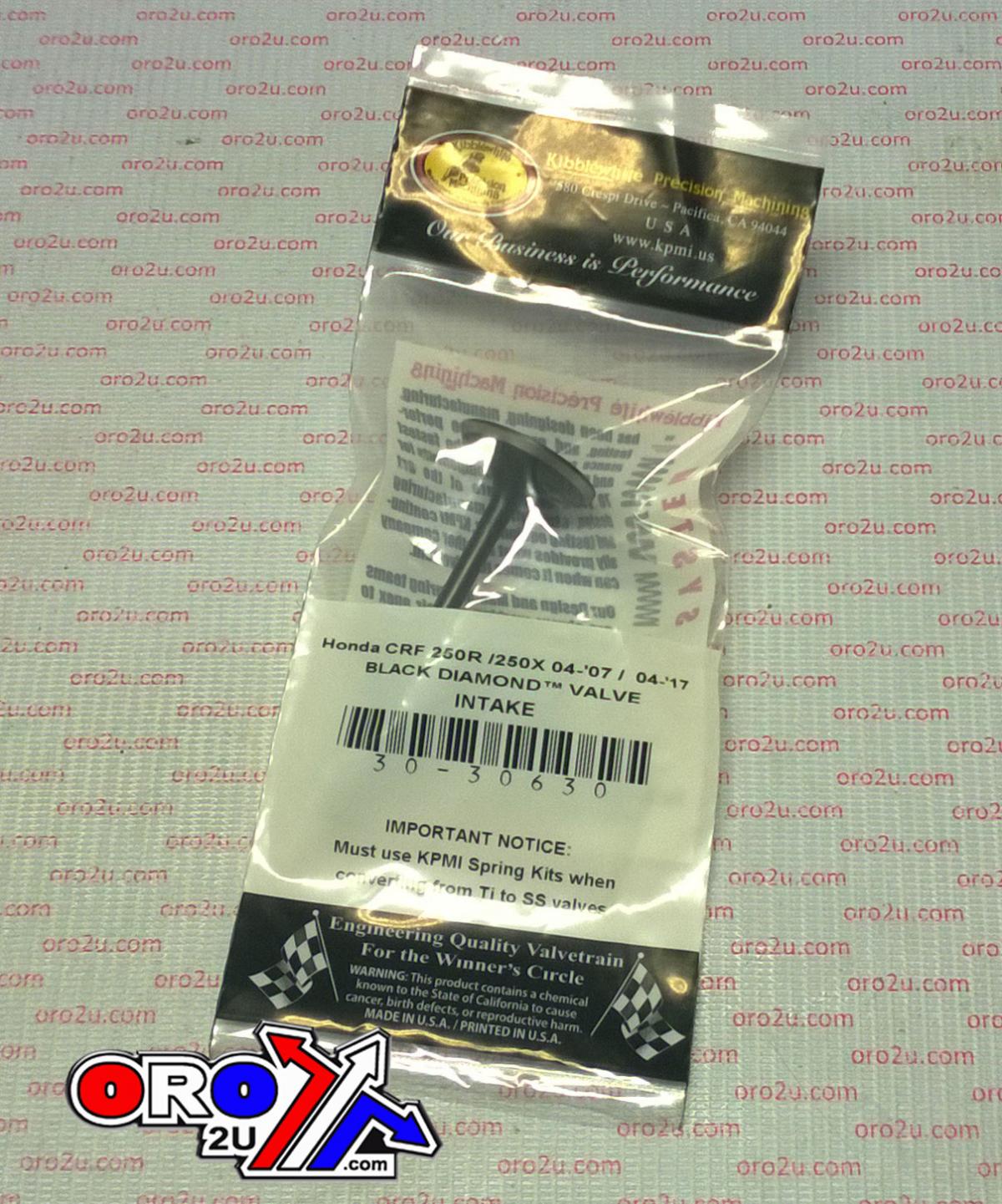VALVE INTAKE CRF250 04-07, KIBBLEWHITE 30-30630, 14711-KRN-670, CRF250X 04-17 thumbnail 2