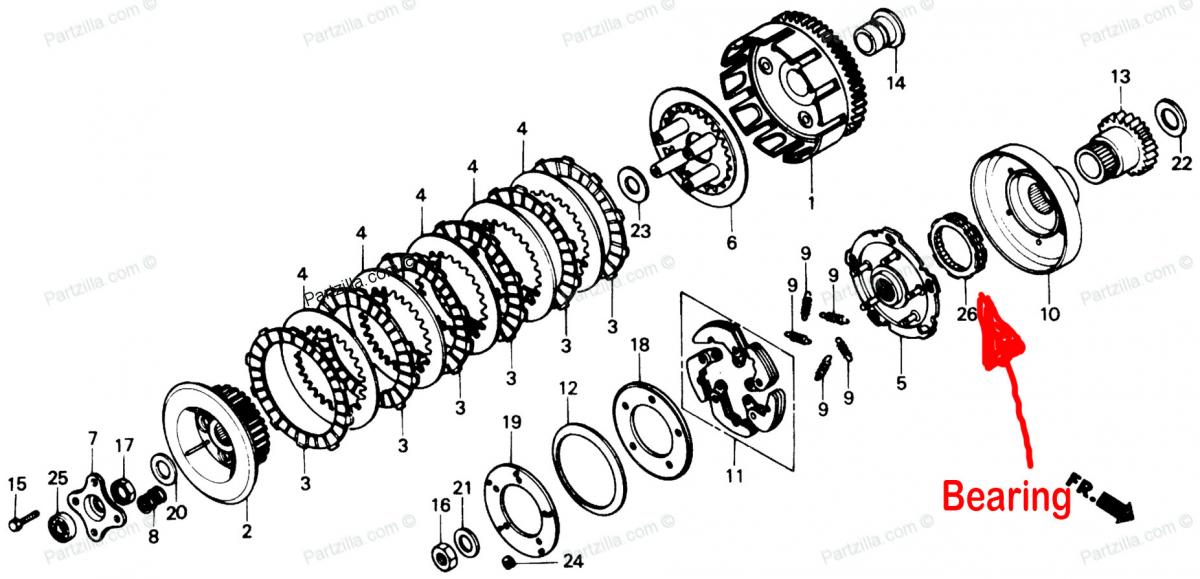 ONE WAY CLUTCH BEARING 85-17 HONDA ATV 250/TRX 250-500, BRONCO AT-03146 ATV thumbnail 2