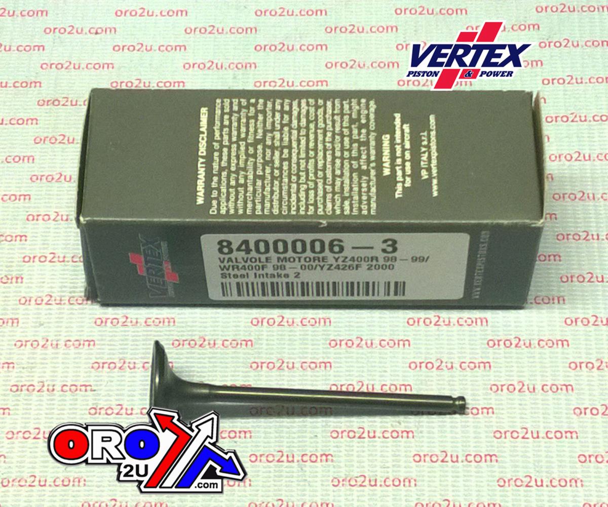 VALVE INTAKE STEEL, VERTEX 8400006-3 98-00 YZF400 426, OUTSIDE POSITIONS thumbnail 2