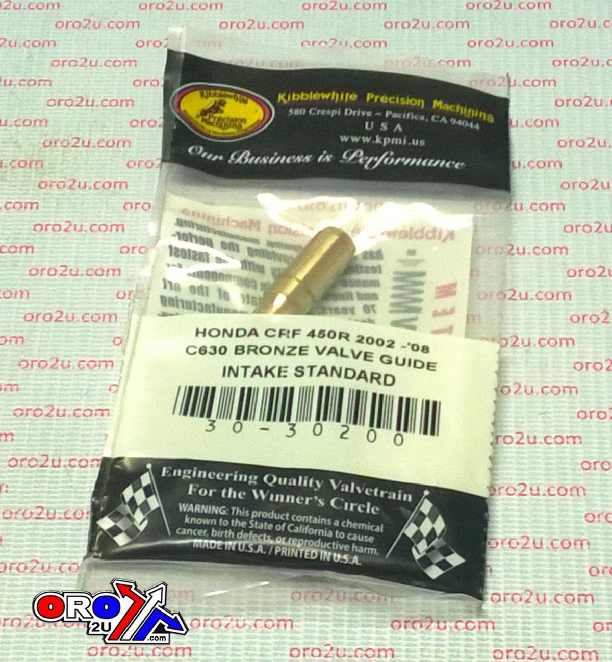 VALVE GUIDE INTAKE BRONZE STD, KIBBLEWHITE 30-30200, HONDA CRF450R 2002-08 thumbnail 3
