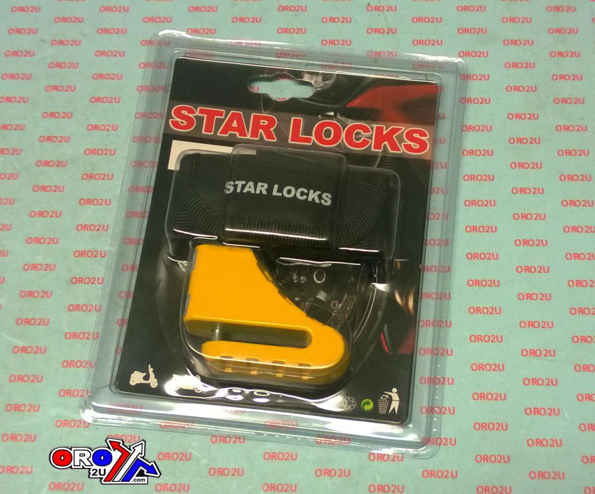 DISC LOCK SMALL YELLOW, Scooter Bike Bicycle Motorcycle Anti-theft Brake Rotor Disc Lock thumbnail 2