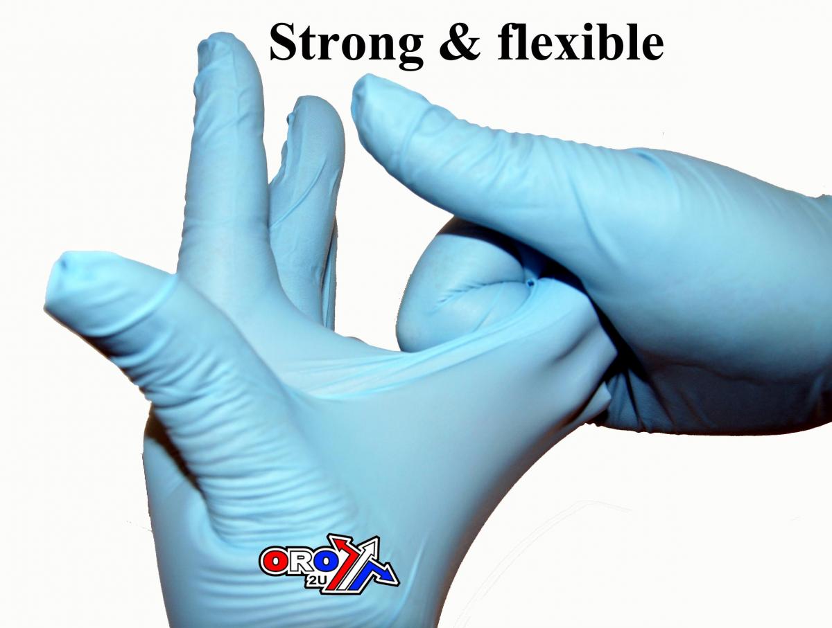BLUE NITRILE GLOVES LARGE PK100, POWDER FREE, GLV6L thumbnail 4
