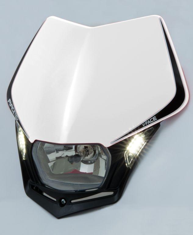 V-FACE LED HEADLIGHT, RTECH R-MASKBNNR009, WHITE/BLACK thumbnail 2