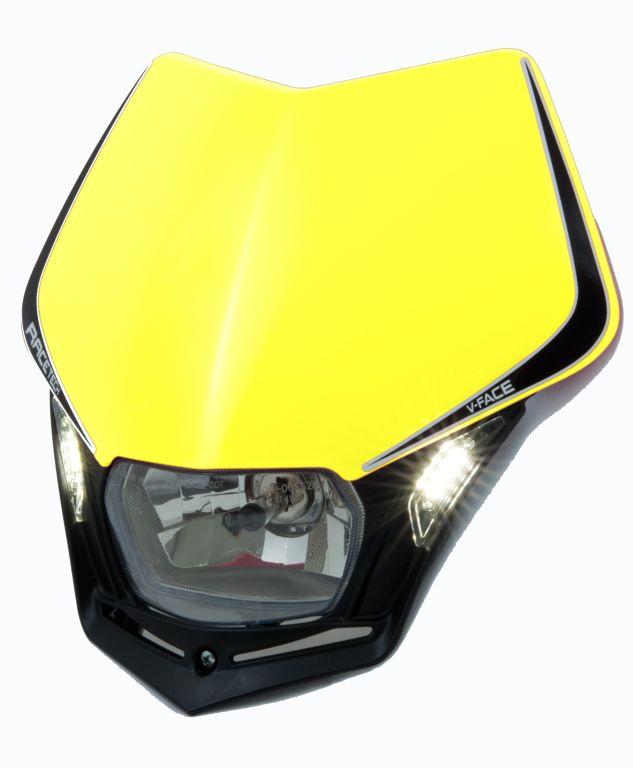 V-FACE LED HEADLIGHT, RTECH R-MASKGINR009, YELLOW/BLACK image 1