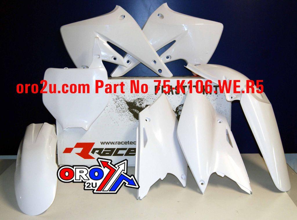 PLASTIC KIT/5 04-05 KXF250 WE, WHITE RTECH R-KITKXF-BN0-504 thumbnail 2