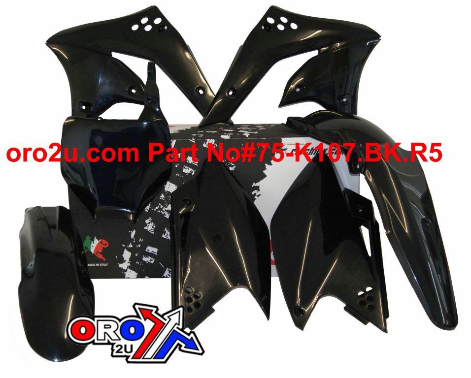 PLASTIC KIT/5 06-08 KXF250, BLACK RTECH R-KITKXF-NR0-505 thumbnail 2