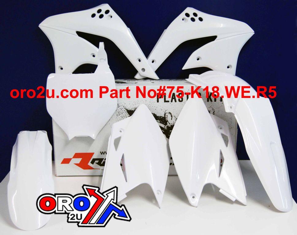 PLASTIC KIT/5 06-08 KXF450 WHT, RTECH R-KITKXF-BN0-506 thumbnail 2