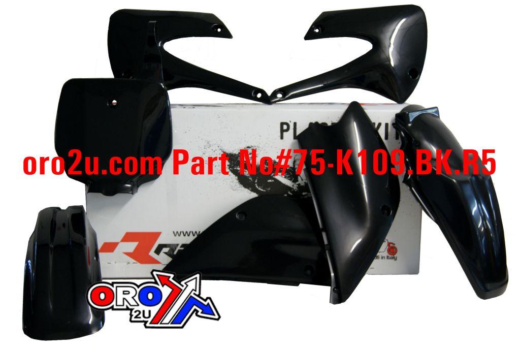 PLASTIC KIT/5 98-13 KX85 BLACK, RTECH R-KITKX0-NR0-507 thumbnail 2