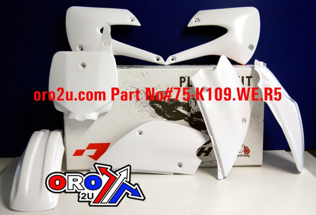 PLASTIC KIT/5 98-13 KX85 WHITE, RTECH R-KITKX0-BN0-507 thumbnail 2