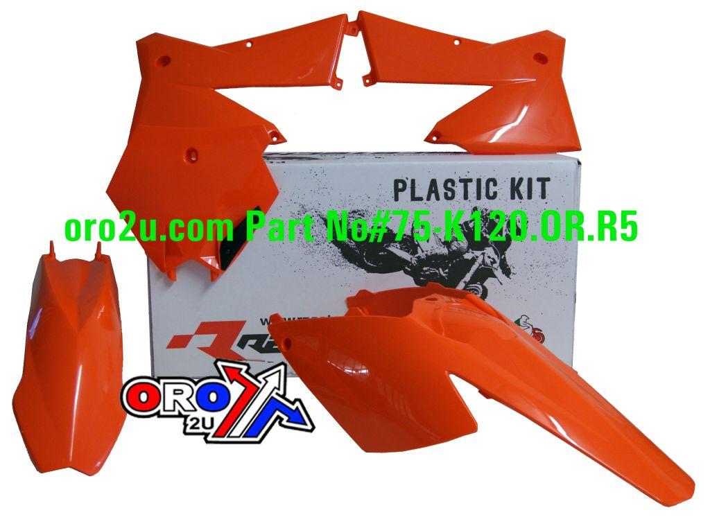 PLASTIC KIT/4 KTM 05-06 ORANGE, RTECH R-KITKTM-AR0-504 thumbnail 2
