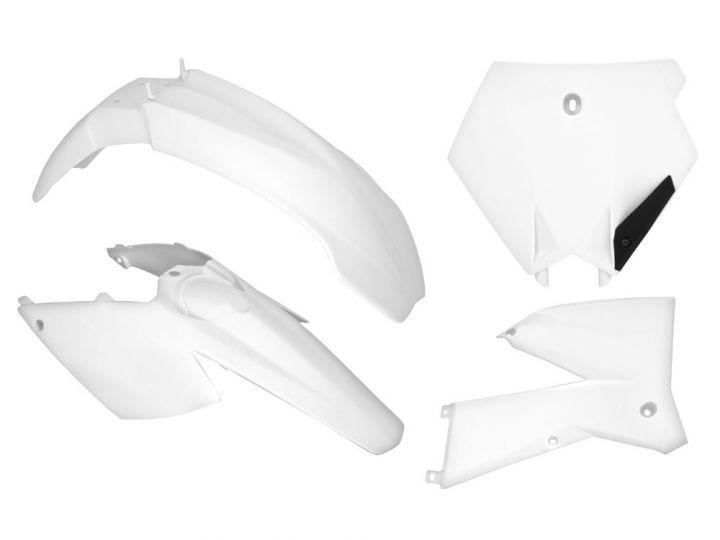 PLASTIC KIT/4 KTM SX EXC WHITE RTECH R-KITKTM-BN0-504 image 1