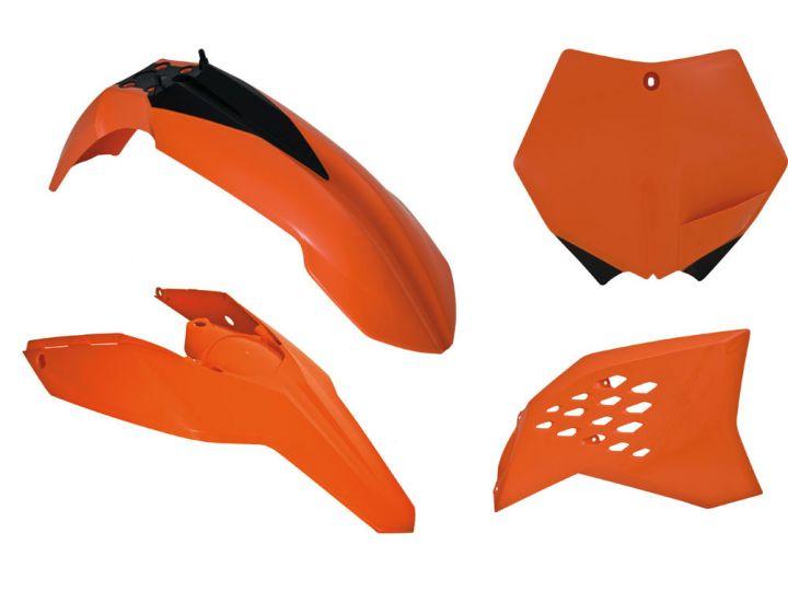 PLASTIC KIT/4 KTM 125-530, ORANGE RTECH R-KITKTM-AR0-505 image 1