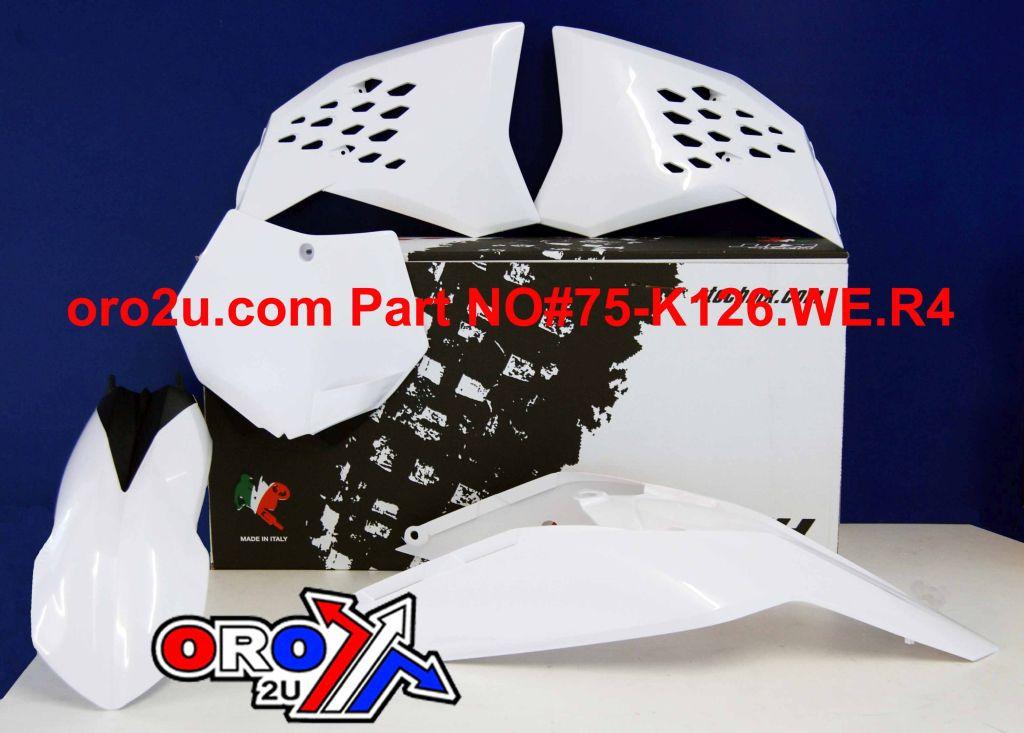 PLASTIC KIT/4 KTM 125-530, WHITE RTECH R-KITKTM-BN0-505 thumbnail 2