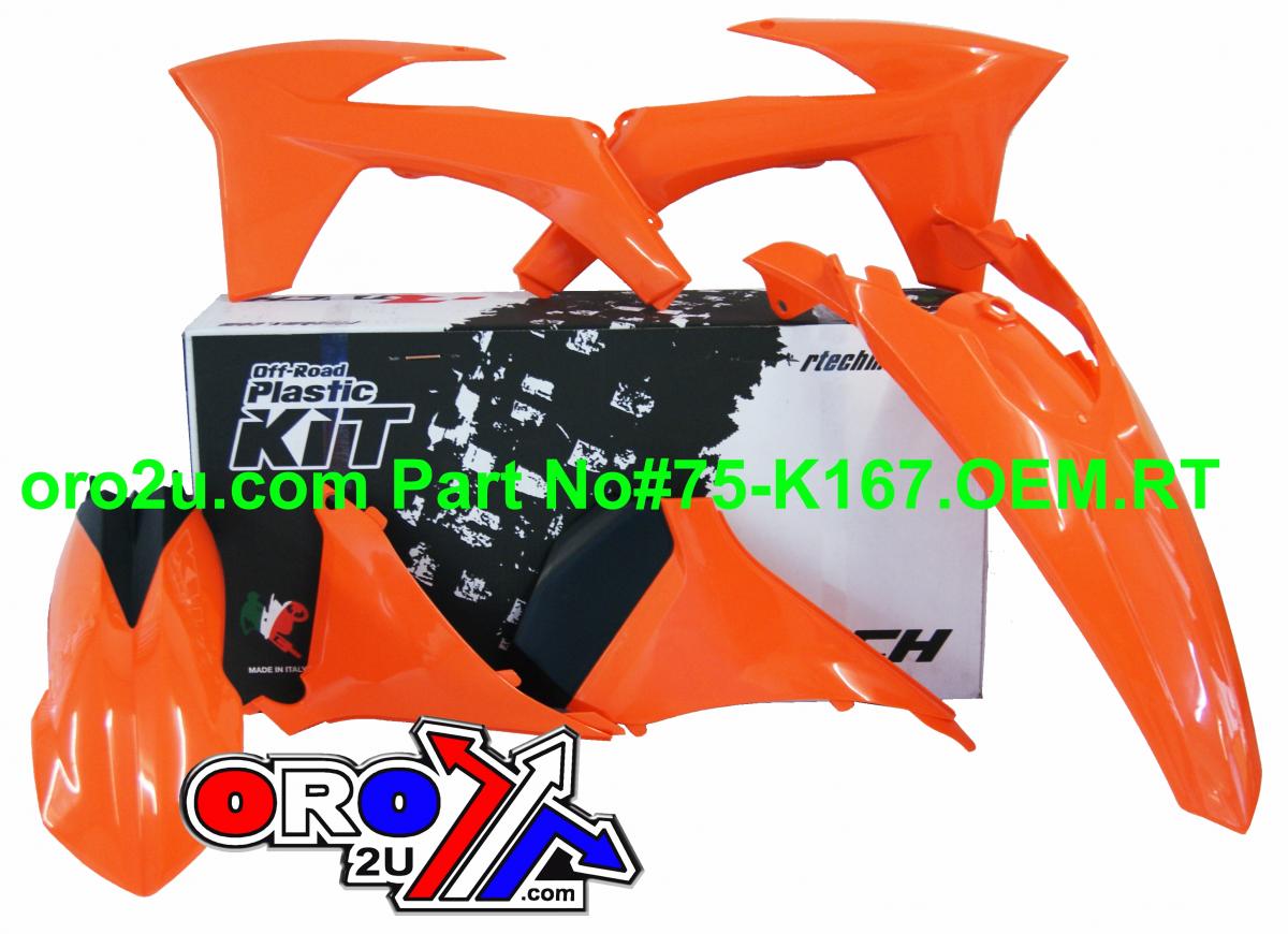 PLASTIC KIT/5 KTM EXC 2012-13, RTECH R-KITKTM-OEM-412 thumbnail 2