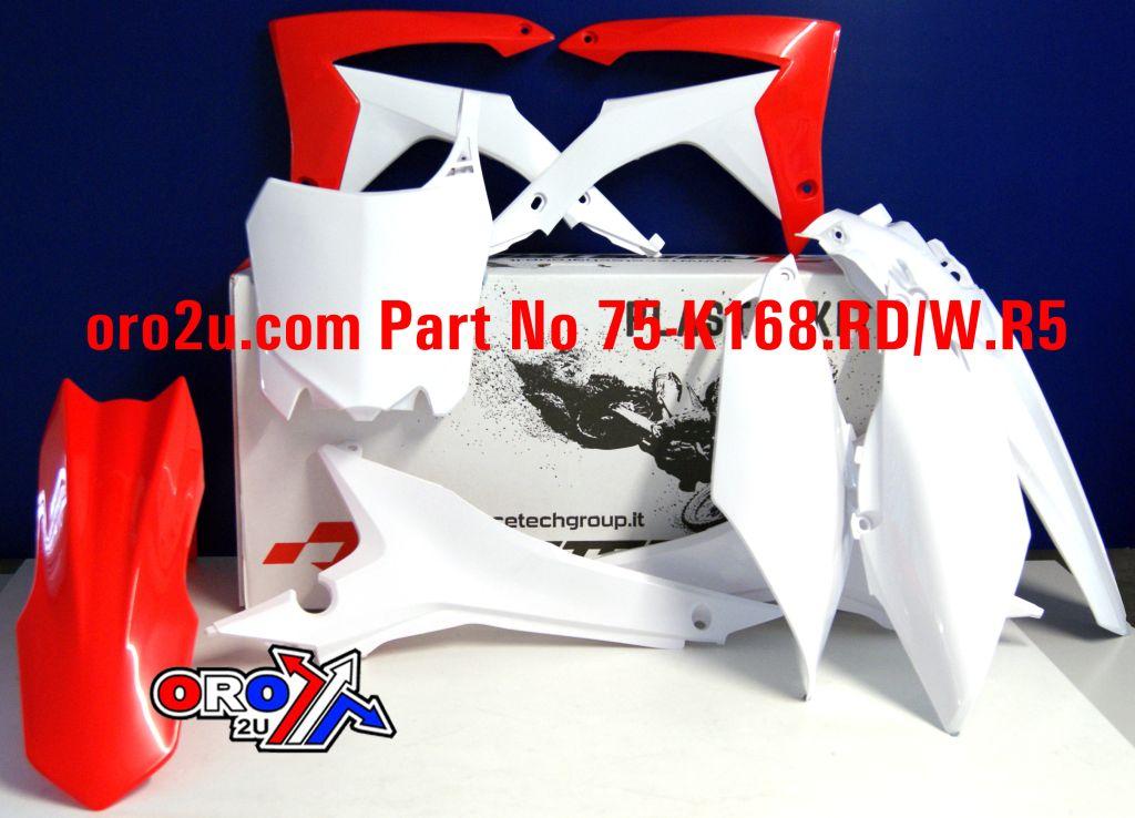 PLASTIC KIT/6 13-16 CRF250 450, RED/WHITE RTECH CRF450, R-KITCRF-OEM-517 thumbnail 2