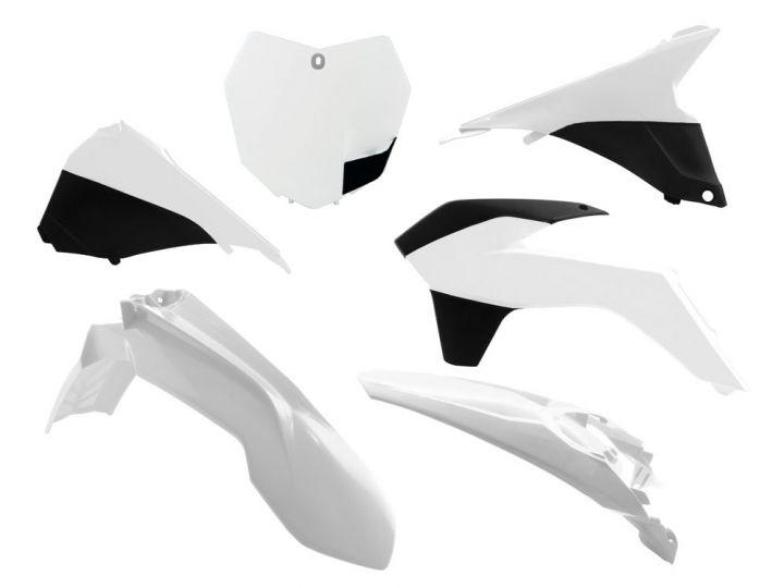 PLASTIC KIT/6 13-16 KTM SX/SXF, WHITE/BLACK RTECH, R-KITKTM-BN0-512 image 1