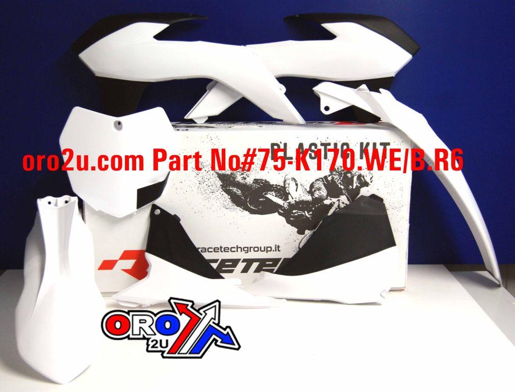 PLASTIC KIT/6 13-16 KTM SX/SXF, WHITE/BLACK RTECH, R-KITKTM-BN0-512 thumbnail 2