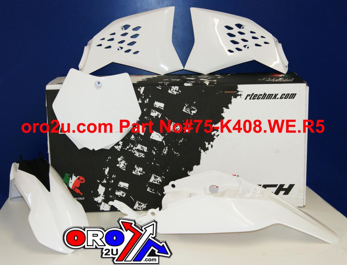 PLASTIC KIT/4 KTM65 09-11 WHT, RTECH R-KITKTM-BN0-508, WILL NOT FIT 2012 thumbnail 2