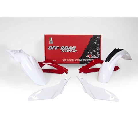 PLASTIC KIT/4 HUSQVARNA 08-10, RTECH R-KITHSQ-OEM-402, WHITE RED image 1