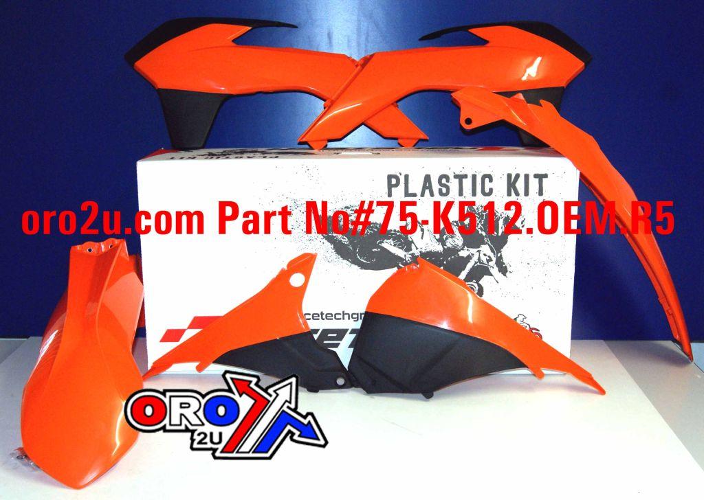 PLASTIC KIT KTM EXC 14-16, RTECH OEM R-KITKTM-OEM-415, VENTED FRONT FENDER, OEM 2014 thumbnail 2