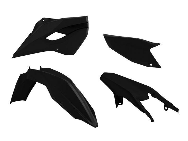 PLASTIC KIT/4 13-14 HUSABERG, RTECH R-KITHBG-NR0-400, BLACK image 1