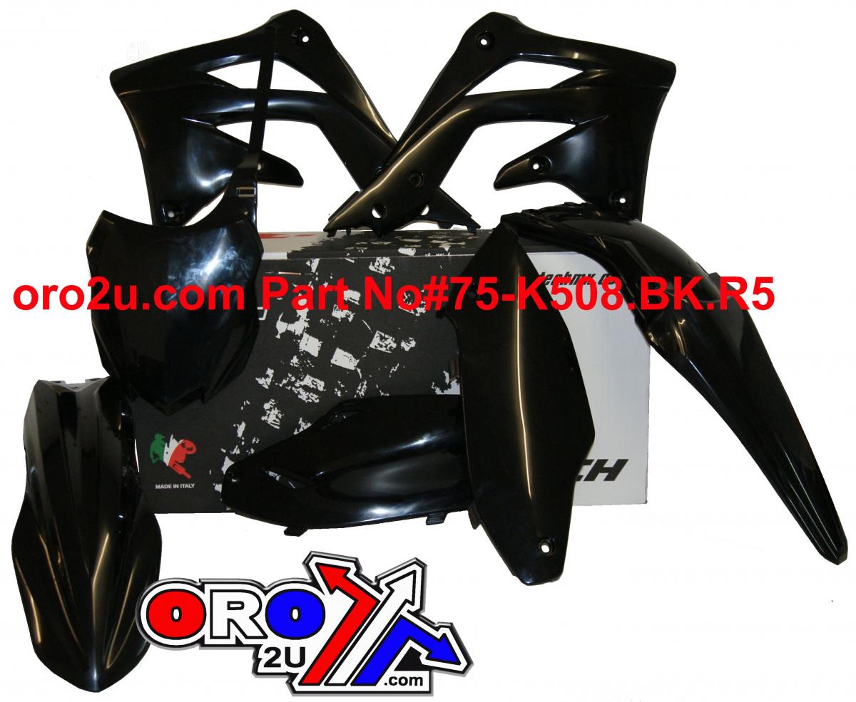 PLASTIC KIT/5 16-18 KX450F, BLACK RTECH R-KITKXF-NR0-517 thumbnail 2